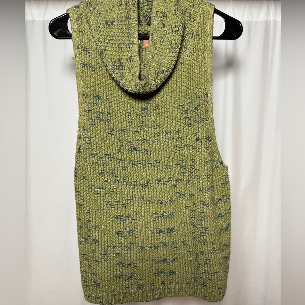 Anthropologie Pilcro Sleeveless Knit Cowlneck Sweater Tank Womens Large Green